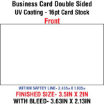 Business Card - Double Sided - 16pt - UV Both Sides